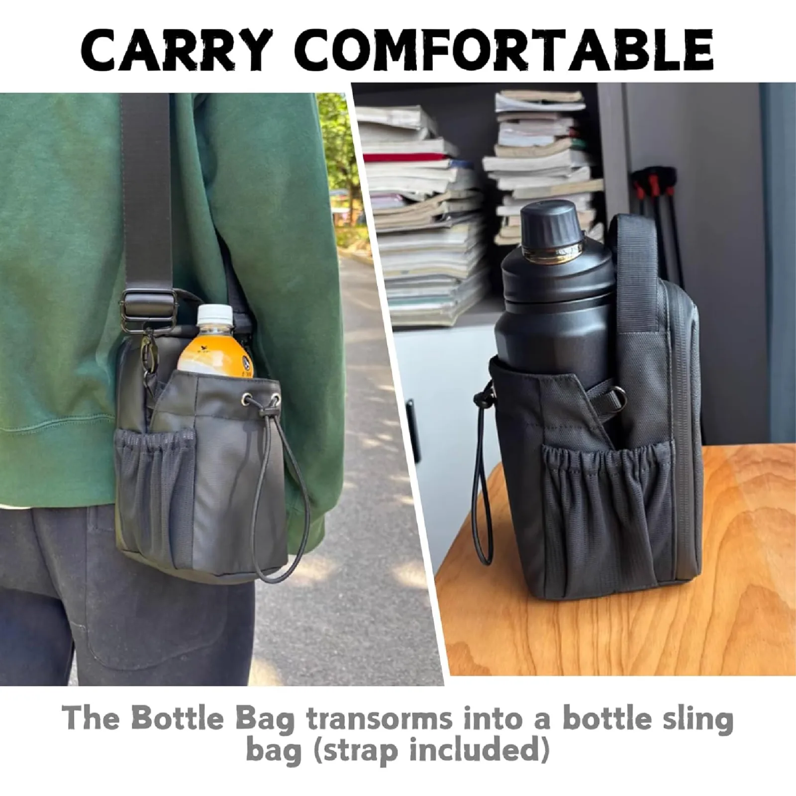 Bolso porta botella magnético para el gimnasio