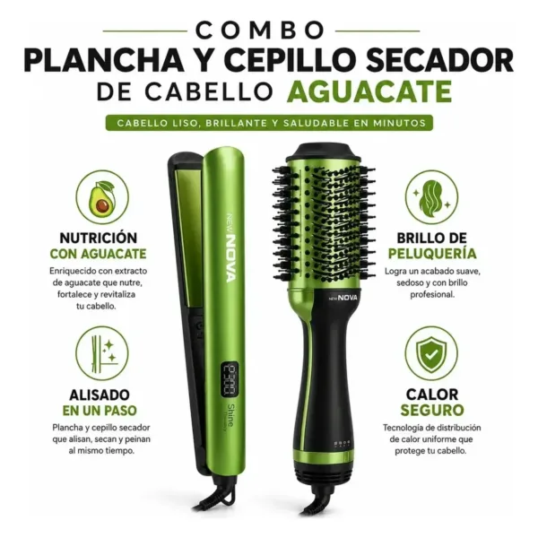 Combo cepillo secador + plancha alisadora