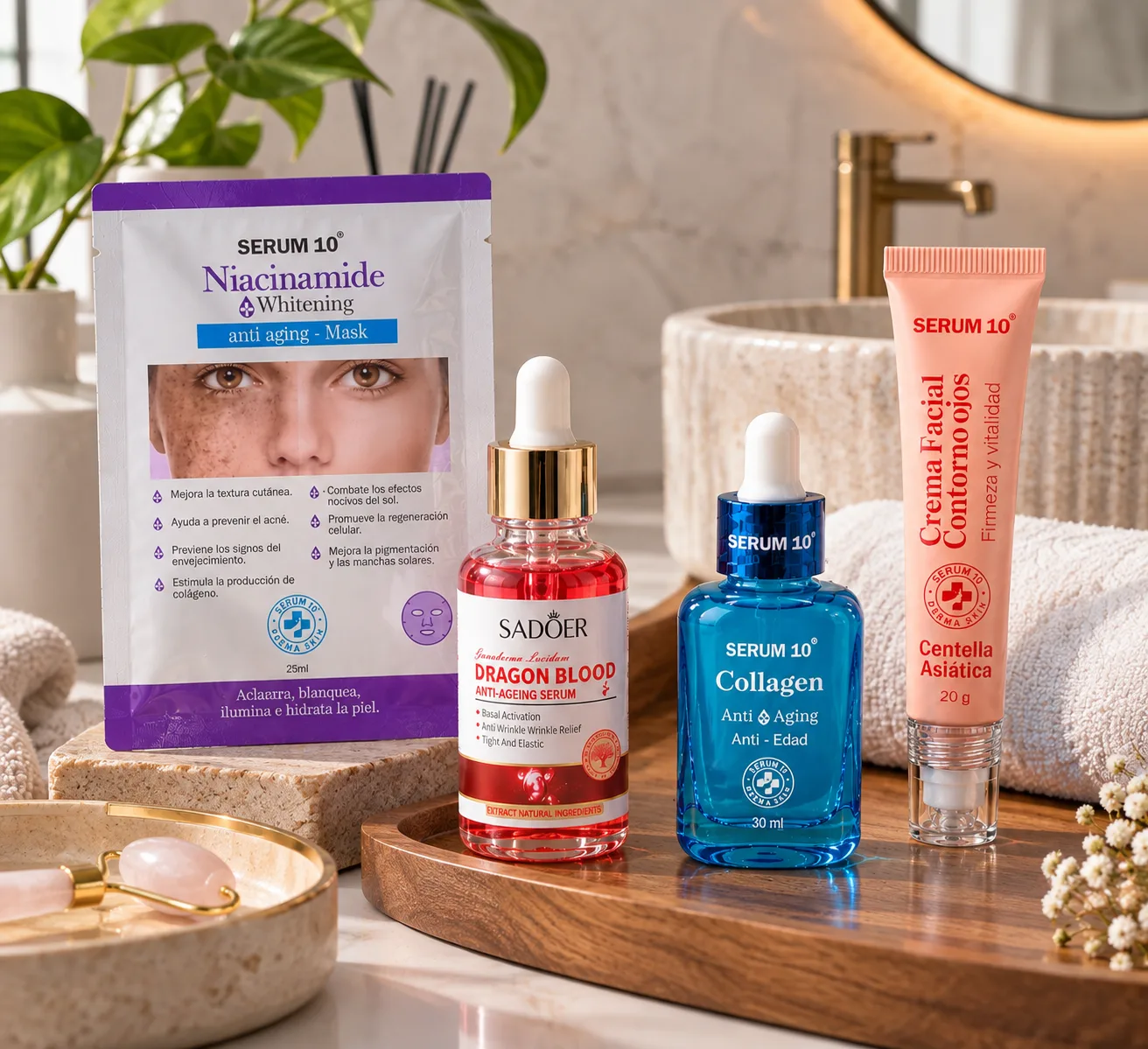 Kit facial antiedad de 4 productos