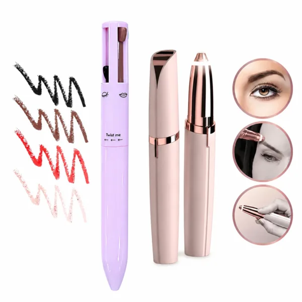 Combo lápiz de maquillaje 4 en 1 + depilador facial