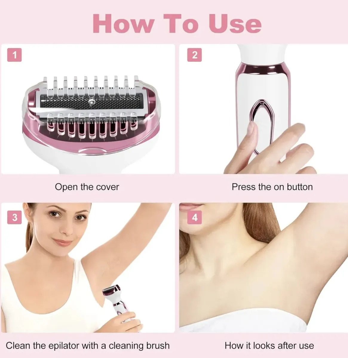 Depiladora recargable 4 en 1 para mujer