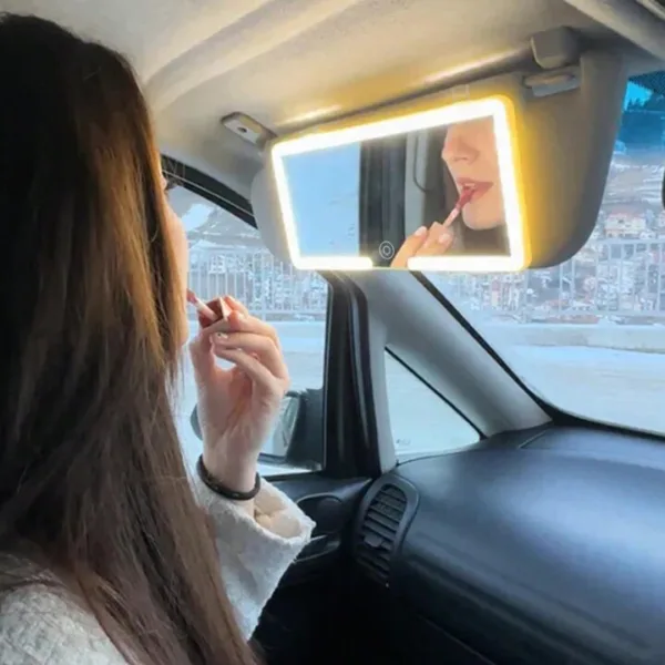 Espejo de maquillaje LED para el parasol del carro