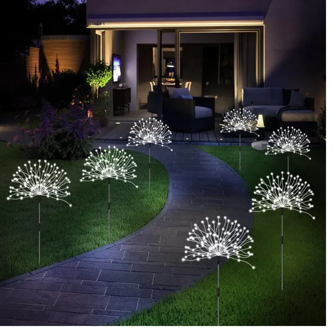 Luces solares tipo fuegos artificiales para jardín