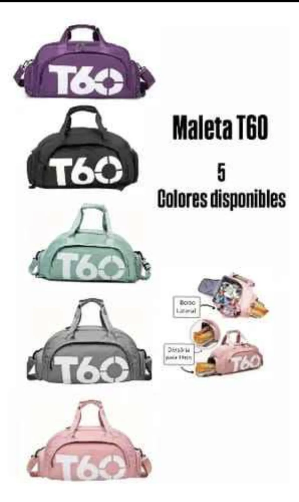 Maleta morral deportiva con compartimento para zapatos