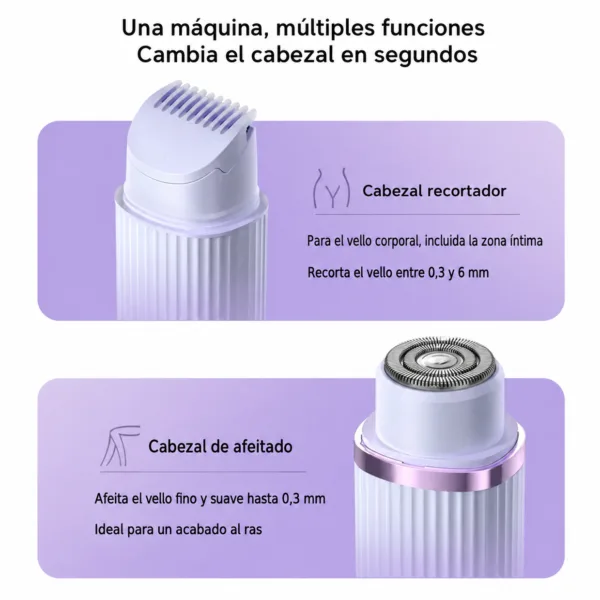 Afeitadora eléctrica femenina 2 en 1
