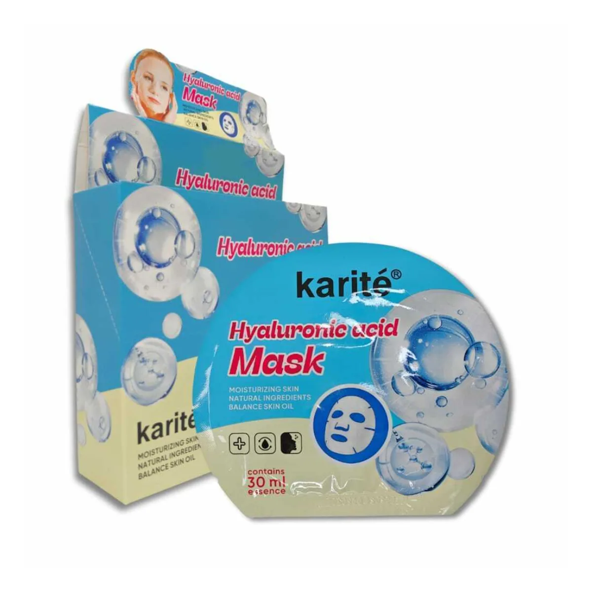 Mascarillas faciales en velo de ácido hialurónico x5