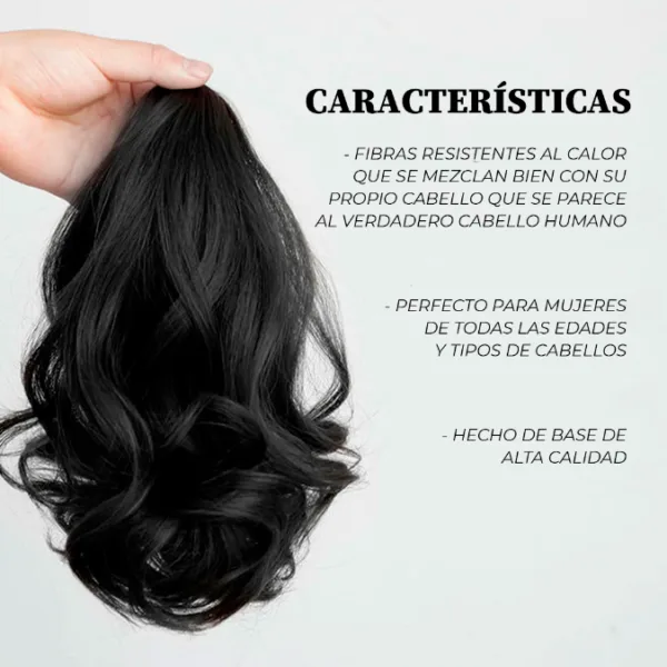 Moño postizo de cabello sintético castaño claro