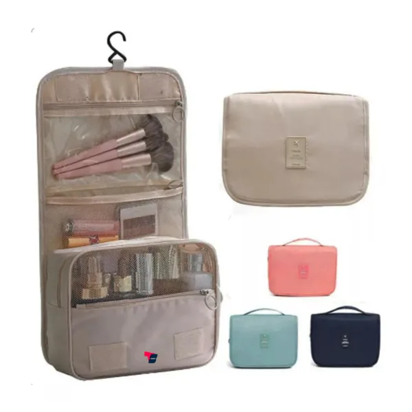 Neceser colgante de viaje con compartimentos