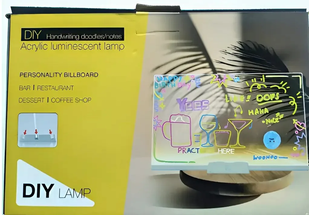 Pizarra mágica acrílica con luz LED