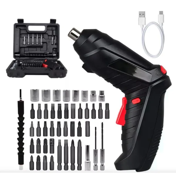Destornillador eléctrico recargable kit de 48 piezas