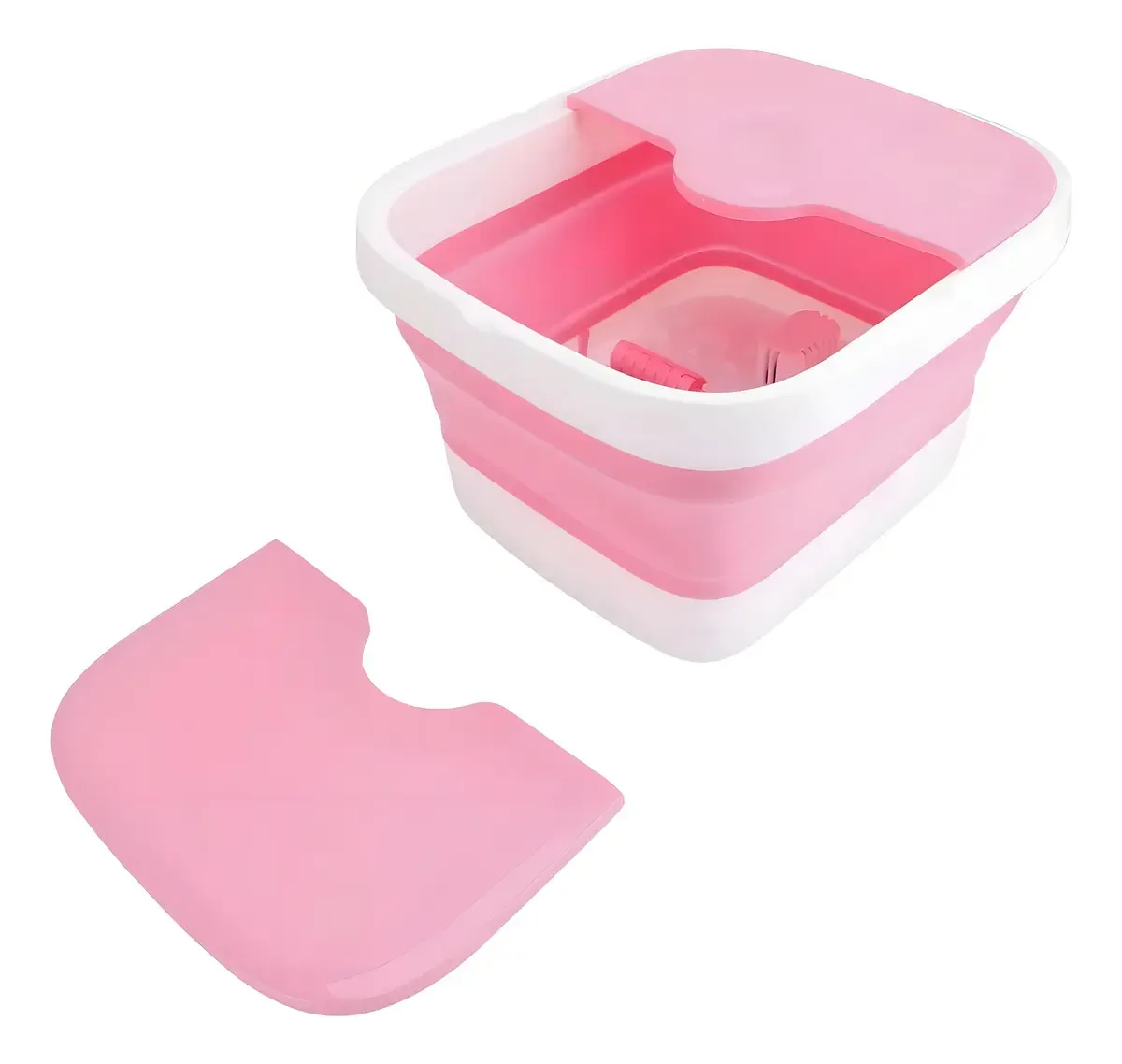 Balde plegable para pies con rodillos de masaje
