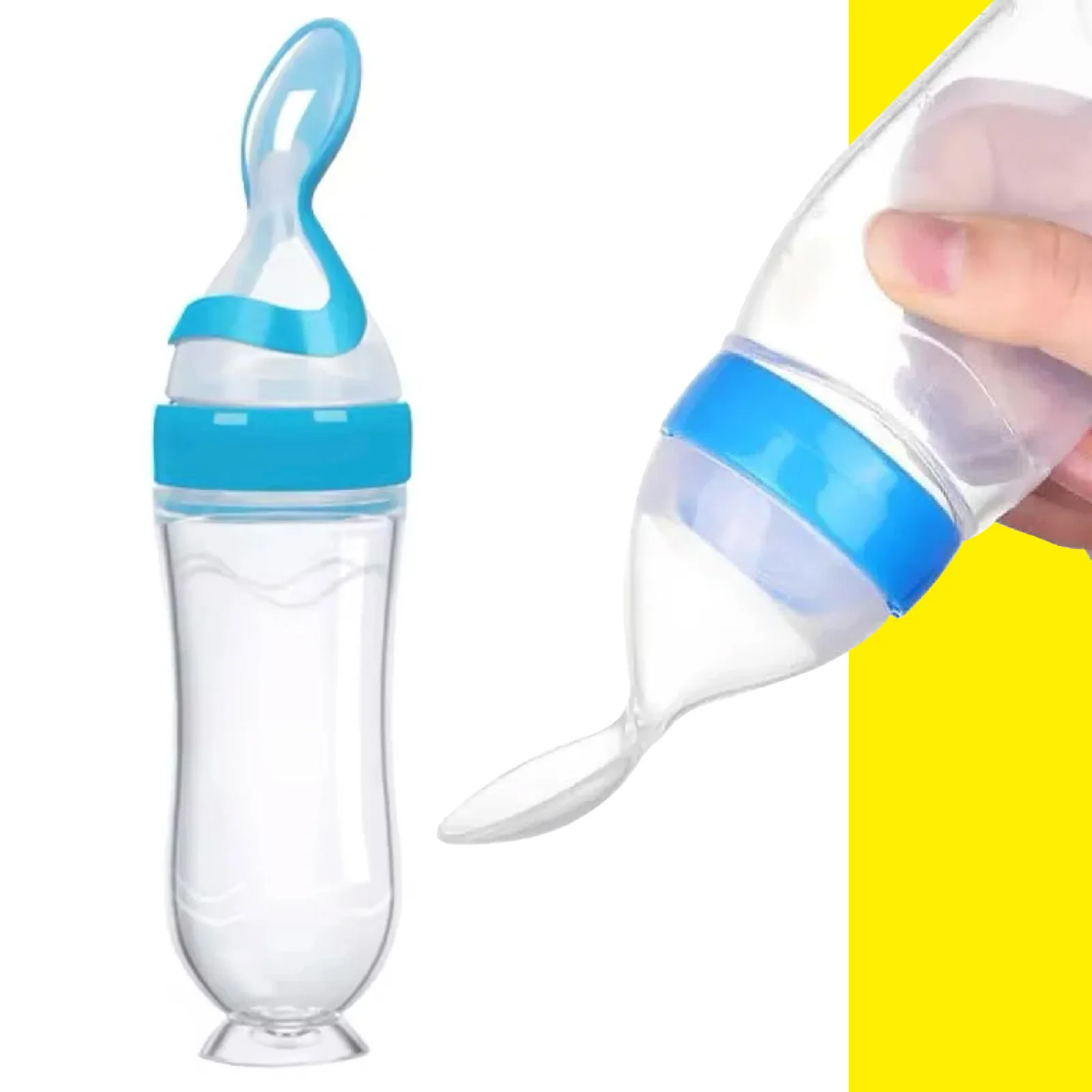 Biberón con cuchara dosificadora para papillas