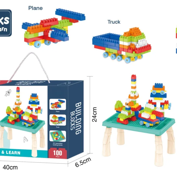 Mesa de juego con bloques de construcción