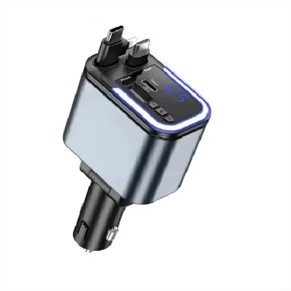 Cargador para carro 5 en 1 con cables retráctiles