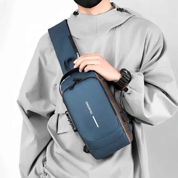 Bolso de pecho antirrobo con puerto USB