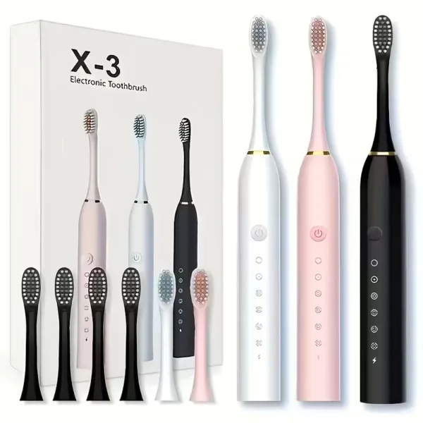 Cepillo dental eléctrico recargable con 4 cabezales
