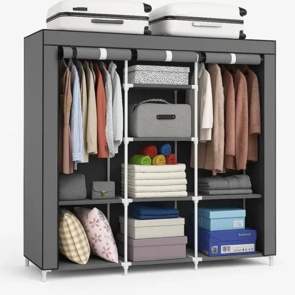 Closet de tela armable de 3 cuerpos