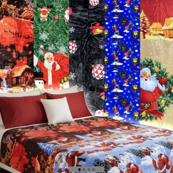 Cobija navideña estampada