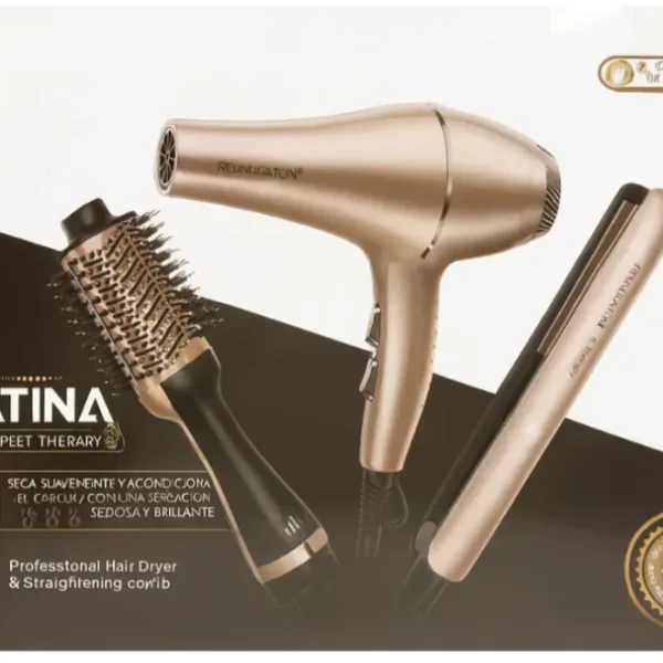 Kit de secador, plancha y cepillo térmico para el cabello