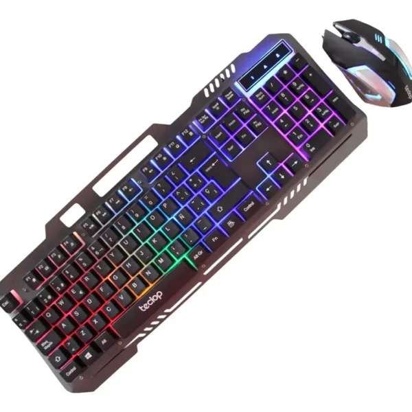 Combo teclado y mouse gamer con luces de colores