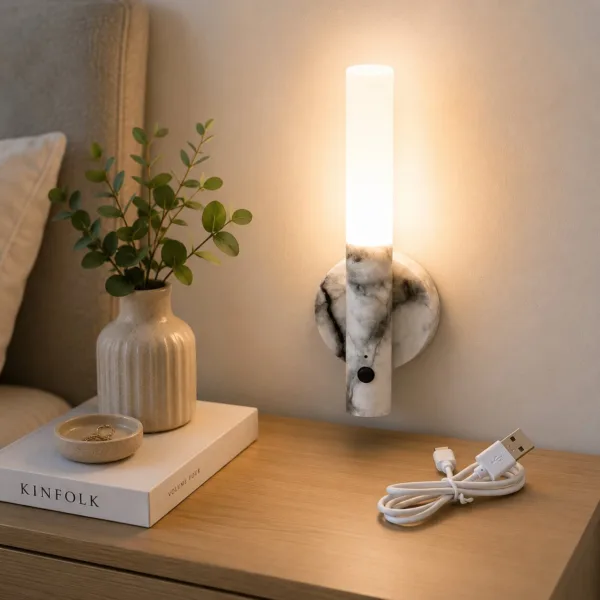 Combo x3 lámparas LED efecto mármol con sensor de movimiento