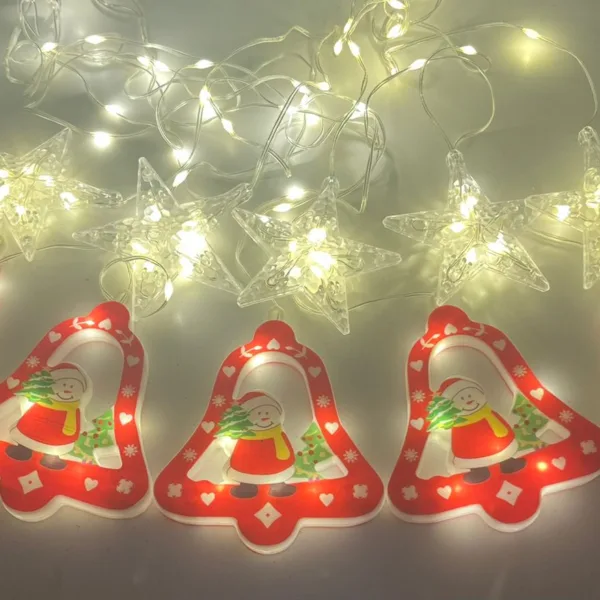 Cortina de luces navideñas con campanas de 3 m