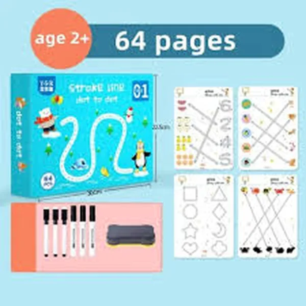 Cuaderno de trazos borrable de 64 páginas
