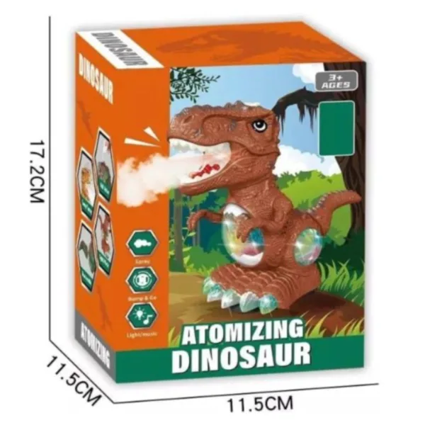 Dinosaurio de juguete con luz y efecto de vapor