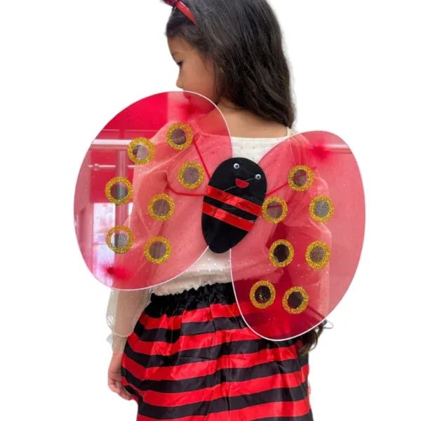 Disfraz de mariquita para niña con alas y antenas