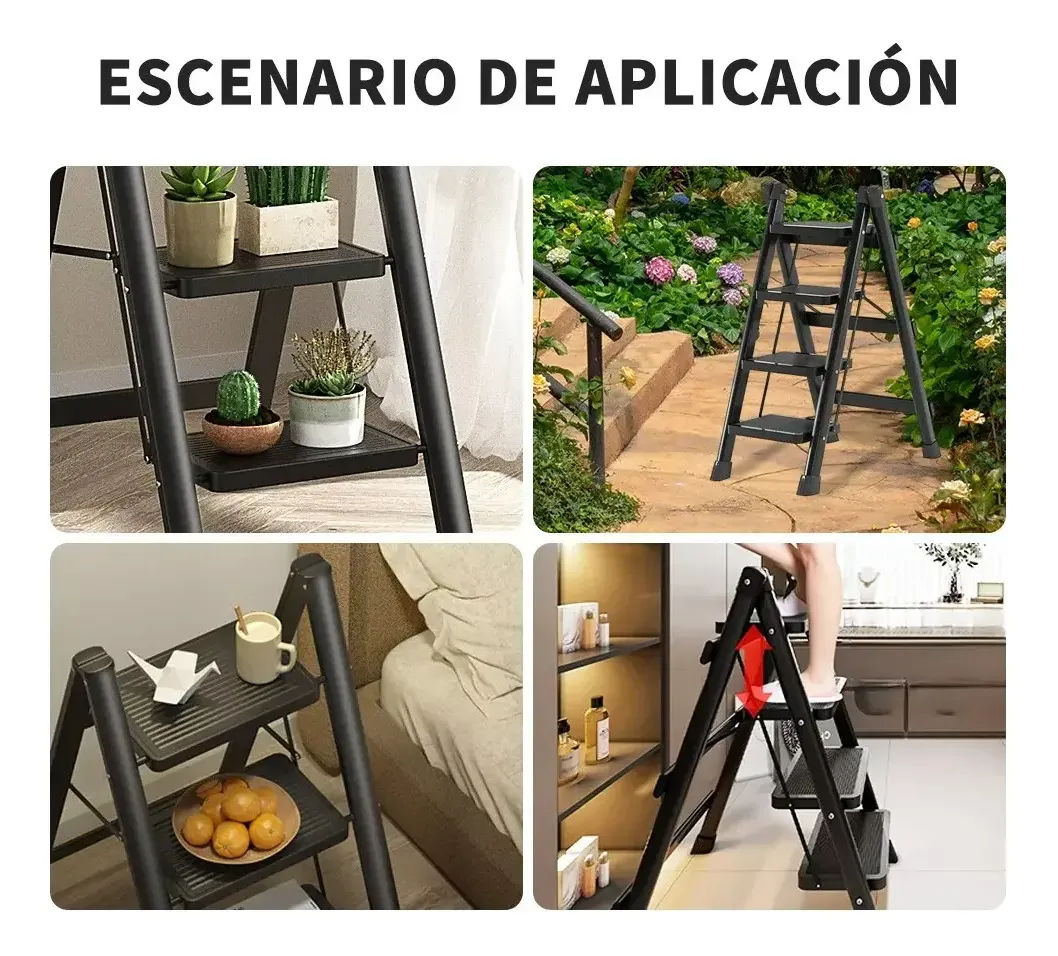 Escalera plegable de 4 pasos