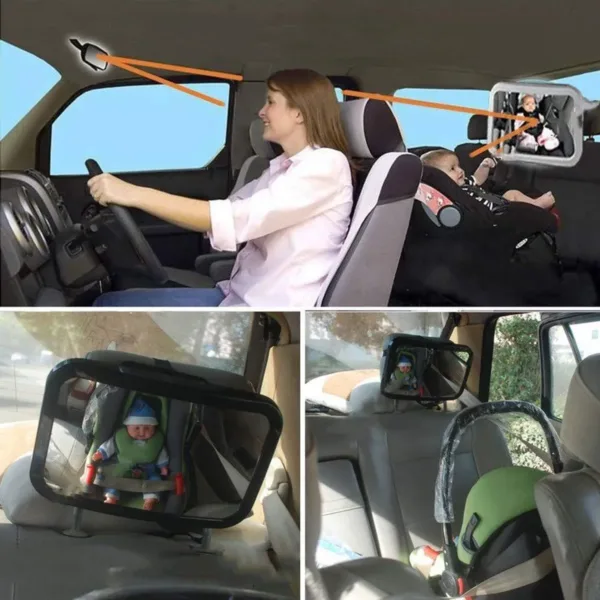 Espejo para ver al bebé en el asiento trasero