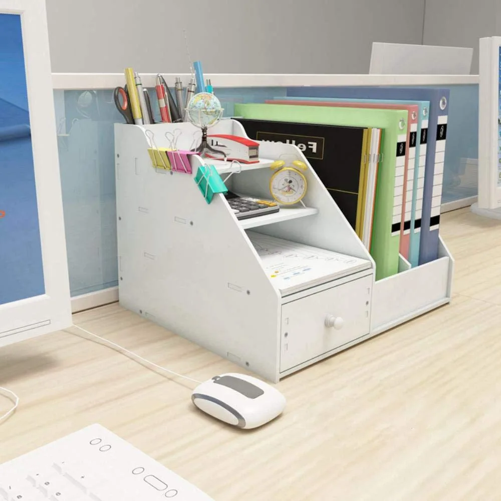 Organizador de escritorio con cajón