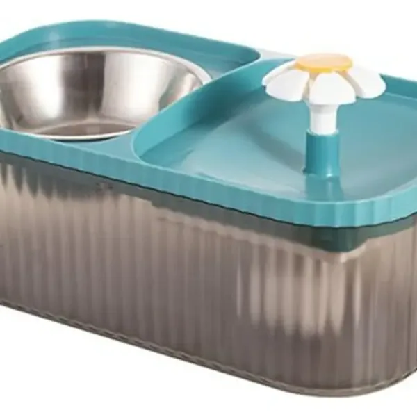 Fuente de agua con comedero para mascotas