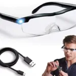 Gafas lupa con luces LED recargables