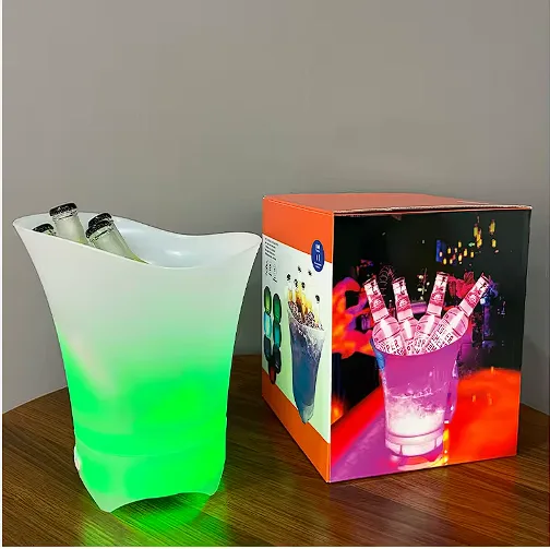 Balde hielera con luces LED y parlante Bluetooth