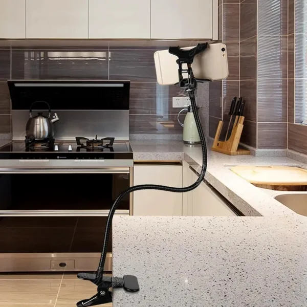 Soporte flexible de celular con pinza para mesa