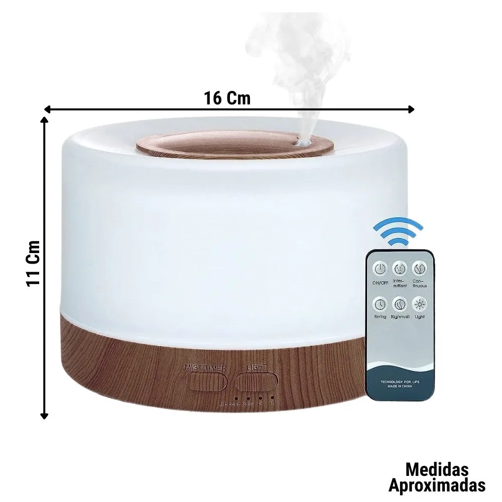 Humidificador difusor de aromas de 500 ml con luces