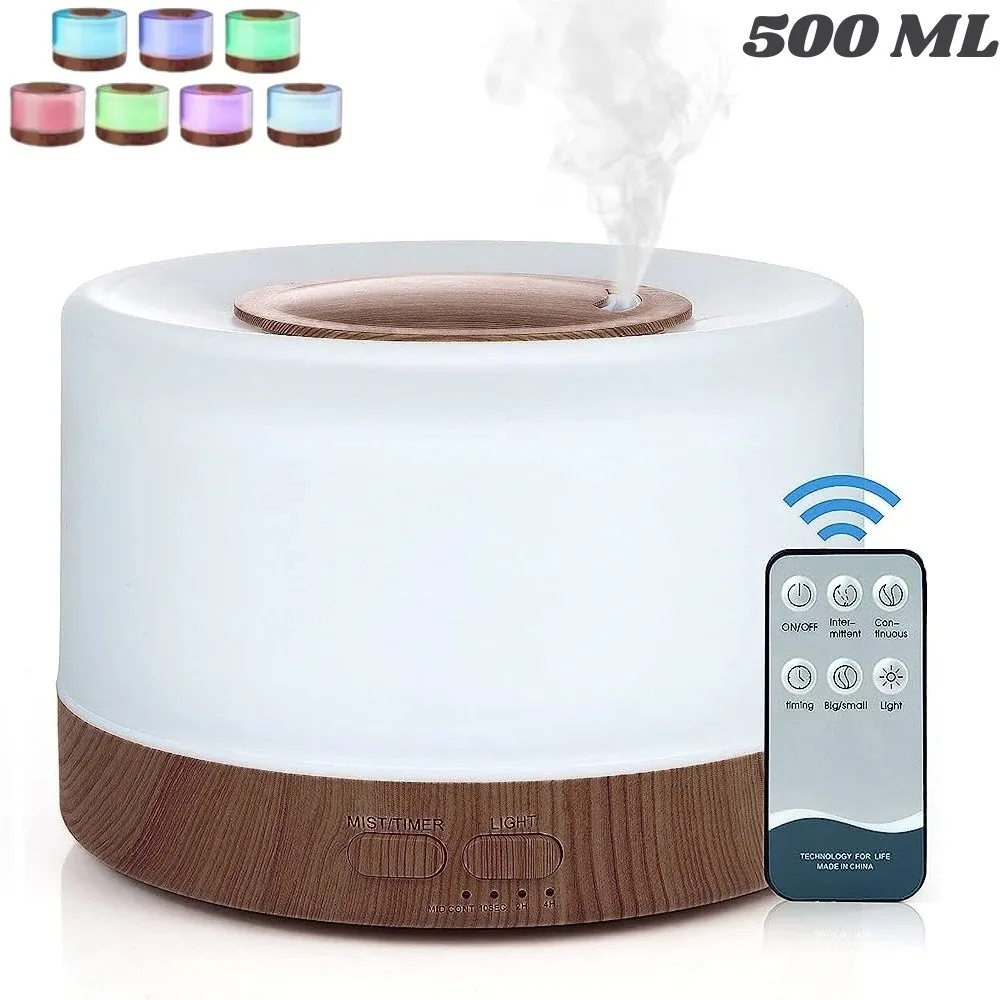 Humidificador difusor de aromas de 500 ml con luces