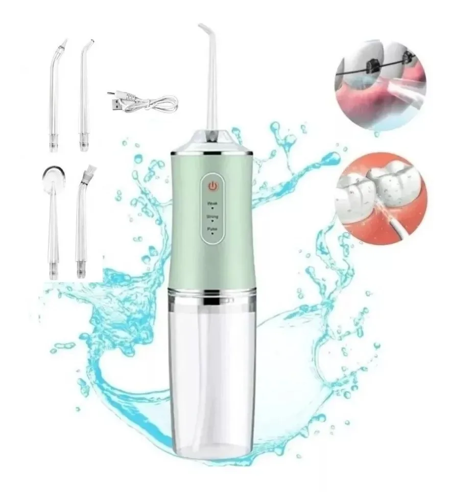 Irrigador dental recargable y dispensador de crema