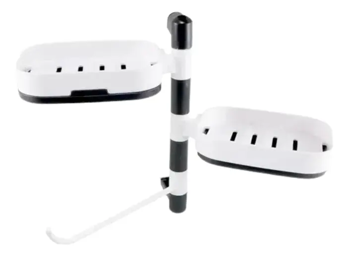 Jabonera doble giratoria adhesiva para baño