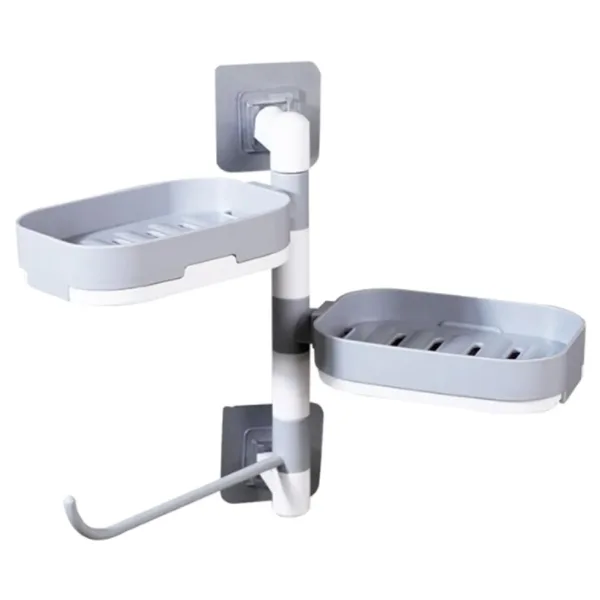 Jabonera giratoria de pared con toallero