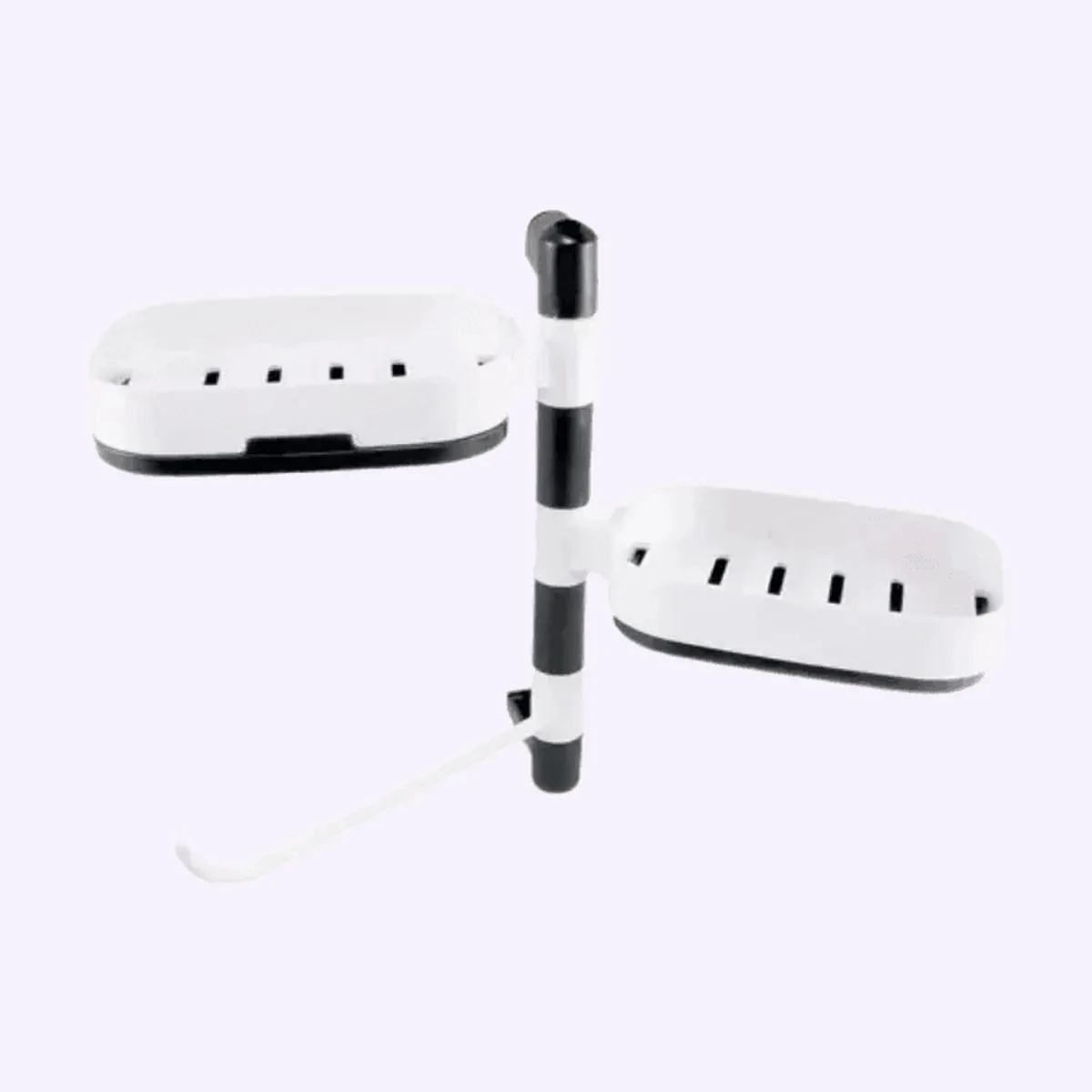 Jabonera doble giratoria adhesiva para baño