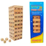 Torre de bloques de madera 54 piezas con dados