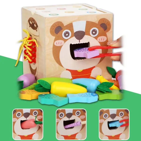 Cubo didáctico de madera 7 en 1