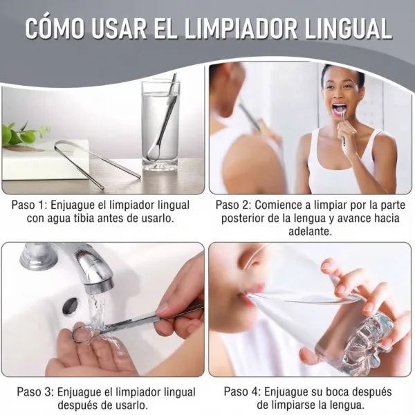 Kit de 3 limpiadores de lengua en acero