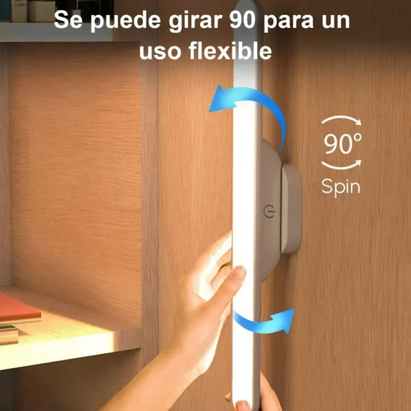 Lámpara LED magnética recargable con 3 tonos de luz