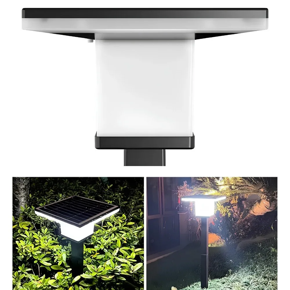 Lámpara solar de pedestal para jardín