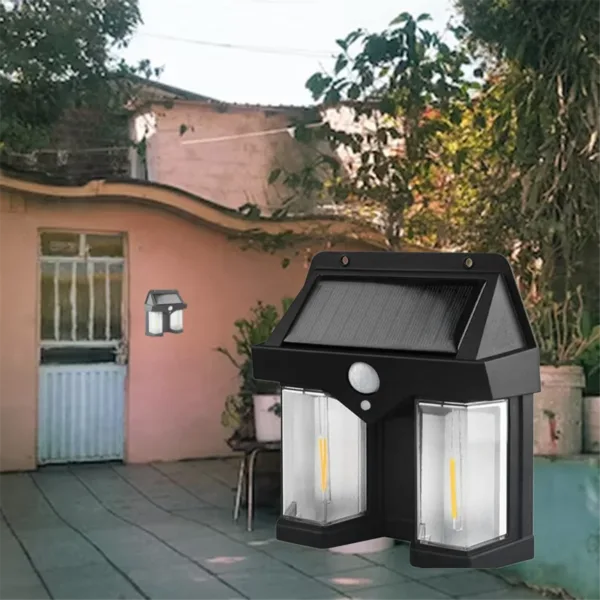 Farol solar doble con sensor de movimiento