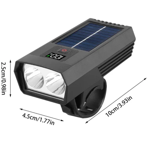 Linterna delantera solar y USB para bicicleta