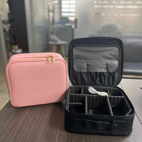 Estuche organizador de maquillaje con divisiones